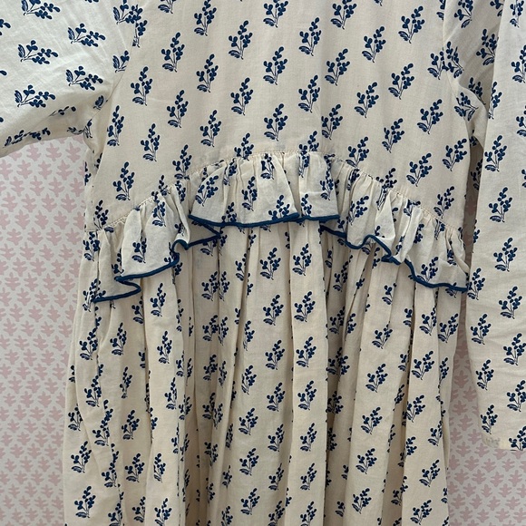 Pink Chicken Cream and Blue Floral Dress - Size 6 - Picture 3 of 6